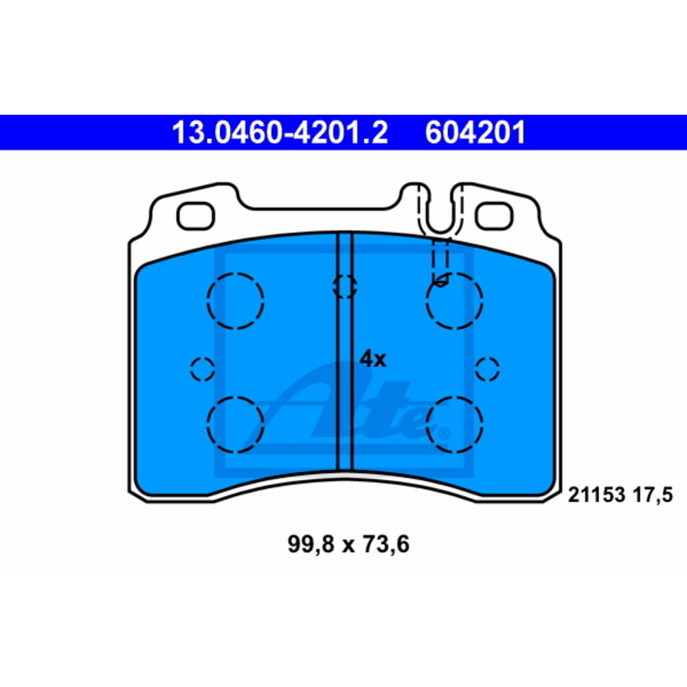 Колодки передние MB W124/202/210 ATE 13.0460-4201.2